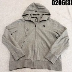 105 MLB ニューヨーク・ヤンキース ジップアップ フーディー グレー 0206(3)