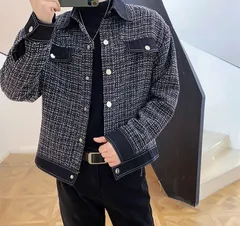 ジャケット レトロ ツイード カジュアル ファッション