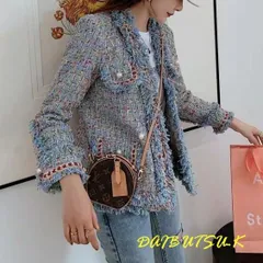 ジャケット ツイード カジュアル 高品質 大人綺麗 3色 XS～XL