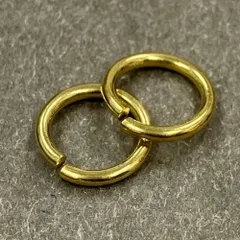 2点セット 真鍮製 丸カンリング 直径15mm キーホルダーパーツ