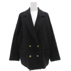 アンドディア ...＆DEAR ダブルブレストテーラードジャケット オーバーサイズ 38 黒 ブラック 金ボタン /GV