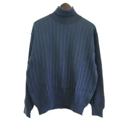 セルッティ CERRUTI 1881 タグ付き ニット セーター タートルネック プルオーバー ブルー L