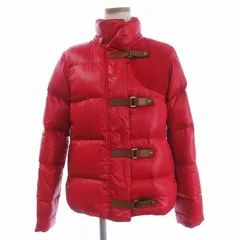 トミーヒルフィガー TOMMY HILFIGER ダウンジャケット スタンドカラー ジップアップ  コーデュロイ切替 L 赤 レッド