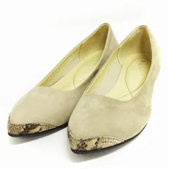 ダイアナ DIANA WELL FIT パンプス スエード チャンキーヒール アーモンドトゥ ベージュ 23.5㎝ 靴