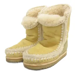 ムー MOU ブーツ ムートン ショート スエード ベージュ系