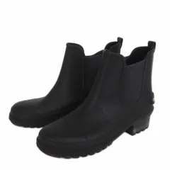 ダイアナ DIANA サイドゴアレインブーツ ゴム WV64310R 黒 ブラック M 22.5cm位 靴 ■FF