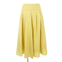 クミキョク 組曲 KUMIKYOKU 良品 タック フレア カラー スカート ロング ドライイエロー系 2