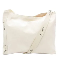 アニエスベー agnes b. ショルダーバッグ サコッシュ キャンバス ロゴ アイボリー /AE