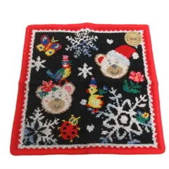 フェイラー FEILER ハンカチ タオルハンカチ ハンドタオル クリスマス ベア ラメ 黒 ブラック