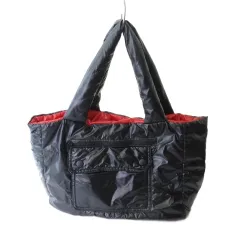 トランク TRUNK HIROKO KOSHINO ハンドバッグ 中綿 ナイロン ブラック レッド 