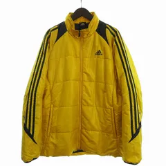 アディダス adidas 中綿 ジャケット ジャンパー スタンドカラー ジップアップ スリーストライプス E90871 XO 黄 イエロー 大きいサイズ