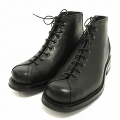 シルバノマッツァ Silvano Mazza 美品 モンキーブーツ ショート レースアップ レザー 黒 ブラック 35 ■OOM