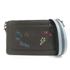 コーチ COACH ショルダーバッグ 斜めがけ C8291 レザー 刺繍 黒 ブラック