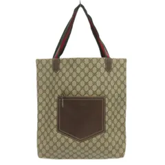 グッチ GUCCI オールド トートバッグ シェリーライン GG柄  肩がけ 総柄 ポケット 茶 ブラウン 鞄 ☆AA★
