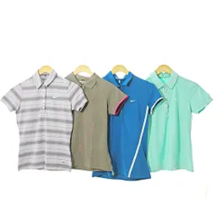 ナイキゴルフ NIKE GOLF ポロシャツ カットソー 半袖 ゴルフ ウエア 4点 4着 セット まとめ XS 緑 青 紺 カーキ 0912 ■YHS1