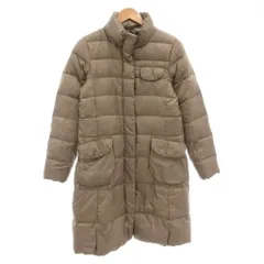 エーグル AIGLE ダウンコート M ジップアップ ロゴ 刺繍 カーキ /AE