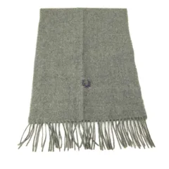 フレッドペリー FRED PERRY ロゴ刺しゅう マフラー ストール フリンジ グレー