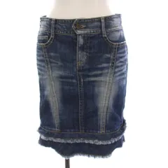 バーバリーブルーレーベル BURBERRY BLUE LABEL デニム スカート タイト ひざ丈 36 青 FLF57-662-30 /YM