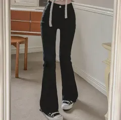 ブラック ブーツカット デニム パンツ ブーツカット デニム