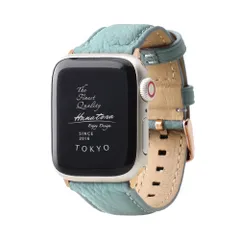 新品 [HANATORA] アップルウォッチ用バンド for AppleWatch バンド コンパチブル 49mm 45mm 44mm 42mm 本革 シュリンクレザー メンズ レディース ブルーグレー ローズゴールド AWBGZ01-L-BlueGray-R