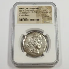 紀元前2～1世紀 NGC ANCIENTS XF - トラキア タソス島 AR テトラドラクマ