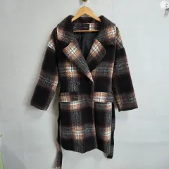 バニラビ レディース CHECK ウール コート