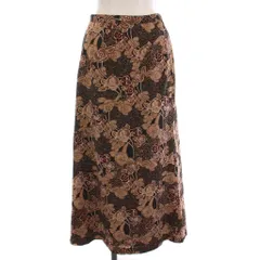 インゲボルグ INGEBORG スカート ロング 花柄 フレア S ブラウン ベージュ 黒 P024-FS02 /YM