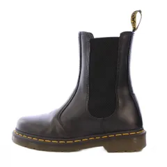 ドクターマーチン DR.MARTENS チェルシーブーツ サイドゴア ショート 厚底 レザー 切替 バイカラー UK5 黒 ブラック 黄色 イエロー 2976HI /BB