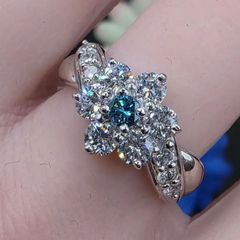 天然 パライバトルマリン ダイヤモンド 計0.965ct PT 中宝研ブラジル