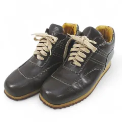 サントーニ SANTONI スニーカー ミドルカット 37 ブラウン 茶系 レザー イタリア製のサムネイル