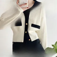 カーディガン レディース 2022年 新商品 秋冬 ニット 女性 Vネック トップス おしゃれ ホワイト ブラック