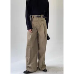 カジュアル 無地 スラックス ルーズ ワイドレッグ ３色