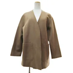 ユナイテッドアローズ UNITED ARROWS ノーカラーコート ジャケット ウール 前開き ボタンレス ベージュ 1525-199-4002 1117