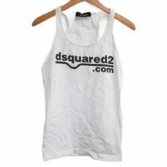 ディースクエアード DSQUARED2 20AW TONY TANK タンクトップ ノースリーブ カットソー ロゴプリント 白 ホワイト XS