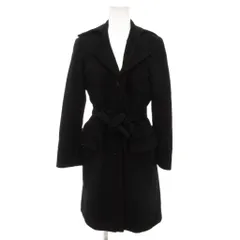 ワークフォーホリデイユナイテッドアローズ WORK FOR HOLIDAY UNITED ARROWS 美品 チェスターコート アンゴラ ベルト付き ロング 36 黒 ブラック /FF ■YHS1