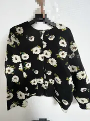 サロン・ド・バイ・ミー フラワーパターン カーディガン ブラック
