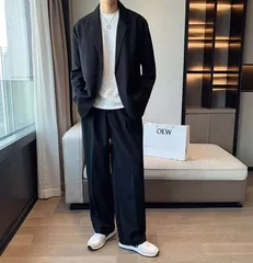 セットアップ ワイドパンツ スーツ ジャケット 全3色 送料無料