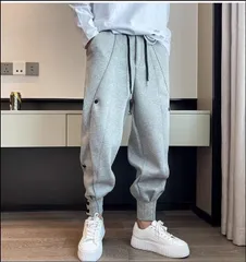 スエットパンツ ジャージ スリム サイドボタン ワイドパンツ