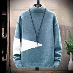 セーター メンズ タートルネック ニットセーター 長袖 バイカラー シンプル カジュアル 秋 冬 3色 重ね着 保温 温かい 柔らかい 伸縮性