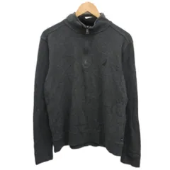 ノーティカ NAUTICA 古着 ハーフジップスウェット トレーナー ロゴ刺繍 M グレー K03075 ■MET2