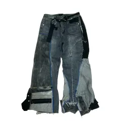 パッチワーク デニム パンツ