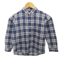 ザノースフェイス THE NORTH FACE ボタンダウンシャツ BDシャツ 長袖 チェック柄 120cm 青 ブルー 白 ホワイト NRJ11501 ■MET2