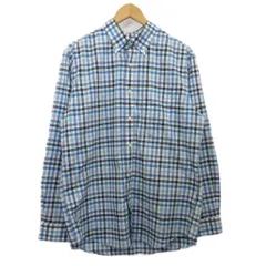エルエルビーン L.L.BEAN 美品 ボタンダウンシャツ BDシャツ 長袖 ギンガムチェック 青 ブルー M ■MET2