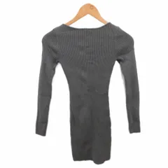 ザラ ZARA ニットワンピース 長袖 ひざ丈 S グレー
