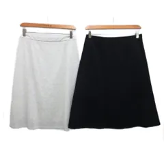 リフレクト Reflect 美品 2点セット フレアスカート ひざ丈 11 グレー 黒 ブラック 101-76500 101-76300