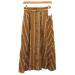 レトロガール RETRO GIRL タグ付き ロングスカート ストライプ ウエストゴム 黄 イエロー M