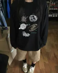 ブラック スウェット Tシャツ ロングスリーブ