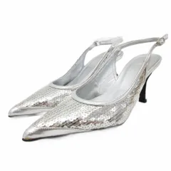 ダイアナ DIANA パンプス ヒール ポインテッドトゥ スパンコール シルバー 22㎝ ■YHS5