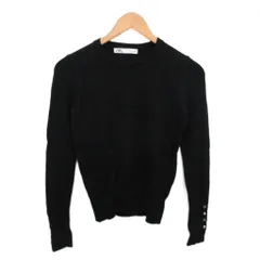 ザラ ZARA ニット セーター 長袖 金ボタン 黒 ブラック S
