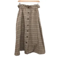 レトロガール RETRO GIRL タグ付き ロングスカート チェック ウエストゴム ベージュ M
